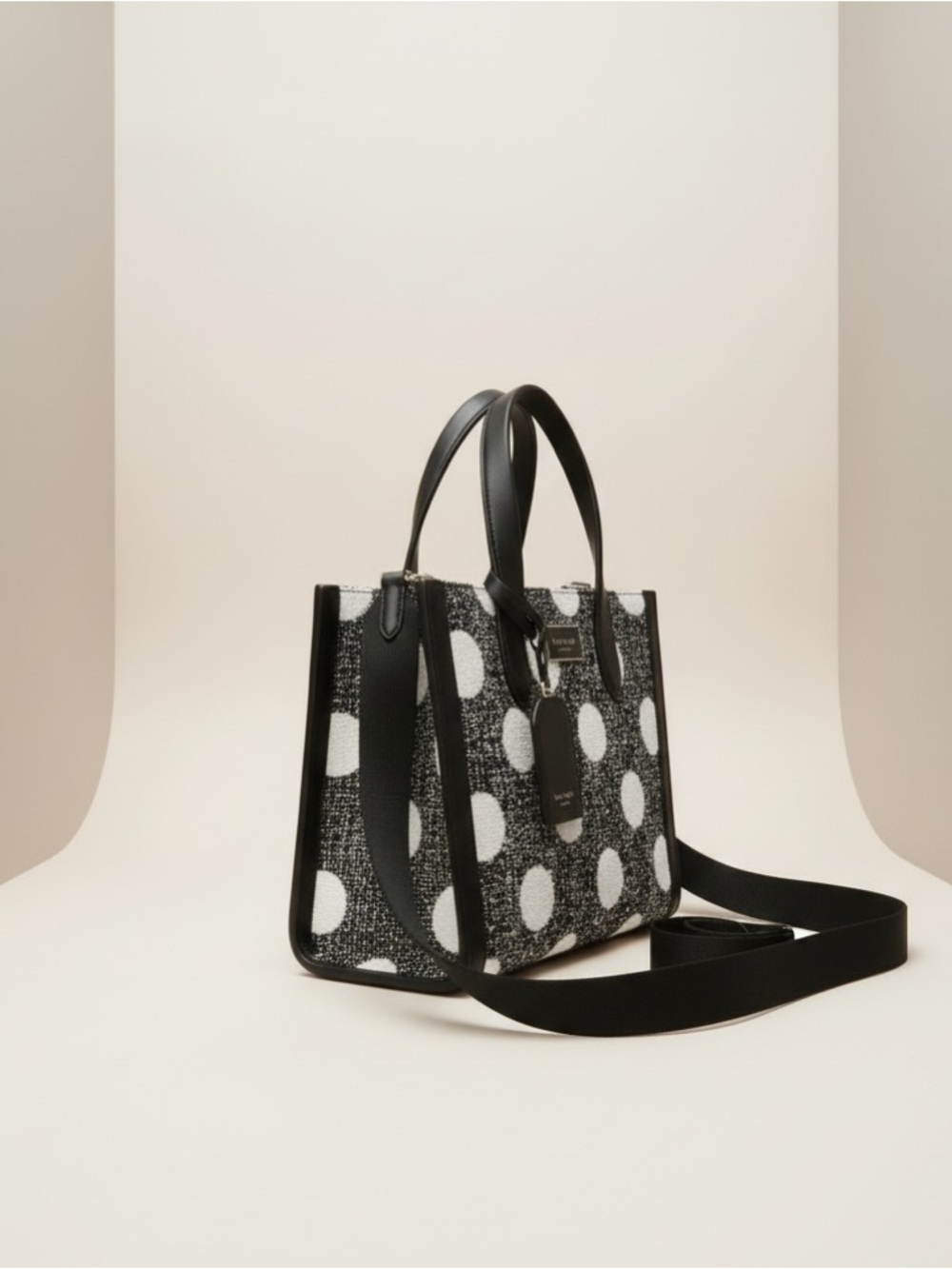 NWT Kate Spade Sam Tweed Polka Dot Satchel Crossbody Bag - Picture 5 of 15